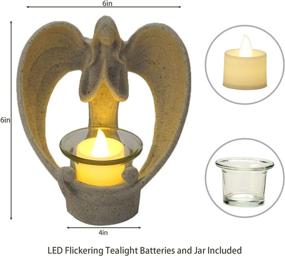 img 3 attached to 🕯️ SOHAIL Angel Candles Holder Mermorial Gifts - Tribute to Loved Ones, Angel Figurines Tealight with LED Flickering Candle for Sympathy, Bereavement, and Condolence Gifts