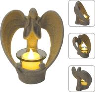 🕯️ sohail angel candles holder mermorial gifts - tribute to loved ones, angel figurines tealight with led flickering candle for sympathy, bereavement, and condolence gifts логотип