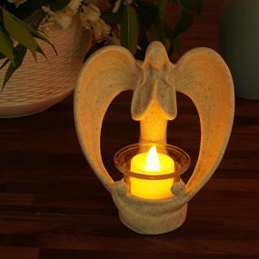 img 1 attached to 🕯️ SOHAIL Angel Candles Holder Mermorial Gifts - Tribute to Loved Ones, Angel Figurines Tealight with LED Flickering Candle for Sympathy, Bereavement, and Condolence Gifts