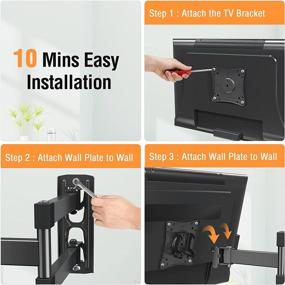 img 2 attached to 📺 ELIVED Full Motion TV Wall Mount Bracket with Swivel Articulating Arm for 14-32 inch LED/LCD Flat Screen TVs, Tilts, Extension, Rotation, Max VESA 100x100mm, 33 lbs.