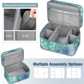 img 1 attached to Emerald Illusions FINPAC Sewing Accessories Storage and Organizer Case: Double-Layer Carrying Bag with Wrist Pin Cushion for Threads, Needles, Embroidery Floss Supplies, Felting Kits