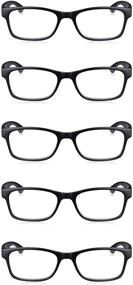 img 3 attached to 👓 Versatile 5-Pack: Black Reading Glasses (1-3.5 Magnification), Non Prescription Readers for Men & Women - Read Optics