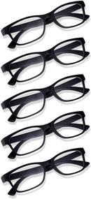 img 1 attached to 👓 Versatile 5-Pack: Black Reading Glasses (1-3.5 Magnification), Non Prescription Readers for Men & Women - Read Optics