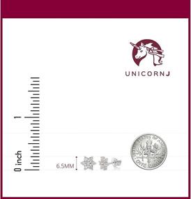 img 2 attached to 🦄 UNICORNJ Girls' Sterling Silver Children's Earrings - Jewelry for Kids