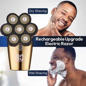 img 1 attached to 🧔 Ultimate 5-in-1 Grooming Kit for Bald Men: Upgraded Head Shavers with 7 Floating Head, Inductive Touch Switch, Waterproof & Cordless Razor - Rechargeable and Effective!