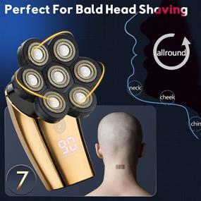 img 2 attached to 🧔 Ultimate 5-in-1 Grooming Kit for Bald Men: Upgraded Head Shavers with 7 Floating Head, Inductive Touch Switch, Waterproof & Cordless Razor - Rechargeable and Effective!