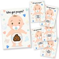 🎉 bustling bash baby shower games: 33 raffle cards, poopie emoji scratch off lottery tickets - 3 winners & 5 varied loser card designs. gender neutral & silly ice breaker activity for door prizes logo