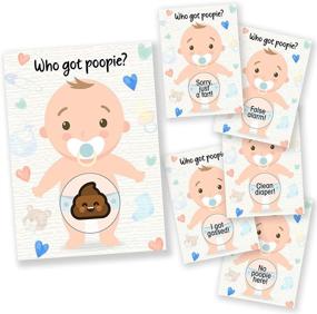 img 4 attached to 🎉 Bustling Bash Baby Shower Games: 33 Raffle Cards, Poopie Emoji Scratch Off Lottery Tickets - 3 Winners & 5 Varied Loser Card Designs. Gender Neutral & Silly Ice Breaker Activity for Door Prizes