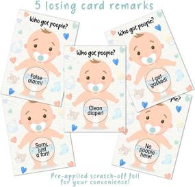 img 1 attached to 🎉 Bustling Bash Baby Shower Games: 33 Raffle Cards, Poopie Emoji Scratch Off Lottery Tickets - 3 Winners & 5 Varied Loser Card Designs. Gender Neutral & Silly Ice Breaker Activity for Door Prizes