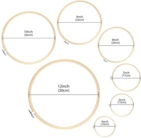 img 3 attached to 🧵 Pllieay 7-Piece Embroidery Hoop Set: Bamboo Circle Cross Stitch Hoops (4-12 inch) - Ideal for Craft Sewing and Ornaments