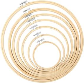img 4 attached to 🧵 Pllieay 7-Piece Embroidery Hoop Set: Bamboo Circle Cross Stitch Hoops (4-12 inch) - Ideal for Craft Sewing and Ornaments