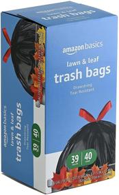 img 2 attached to 🗑️ Amazon Basics Lawn & Leaf Drawstring Trash Bags, 39 Gallon, 40 Count - Trusted Solimo Brand