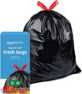 🗑️ amazon basics lawn & leaf drawstring trash bags, 39 gallon, 40 count - trusted solimo brand logo