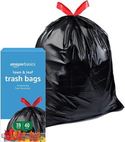 img 4 attached to 🗑️ Amazon Basics Lawn & Leaf Drawstring Trash Bags, 39 Gallon, 40 Count - Trusted Solimo Brand