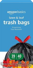 img 1 attached to 🗑️ Amazon Basics Lawn & Leaf Drawstring Trash Bags, 39 Gallon, 40 Count - Trusted Solimo Brand