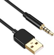 🔌 кабель agptek 3,5 мм с разъемом для мужчин в usb: зарядка и синхронизация ipod shuffle, водонепроницаемый mp3-плеер syryn, наушники - черный логотип