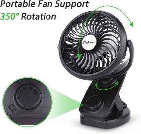 img 1 attached to 🌀 Ultra-Portable Rechargeable Mini Fan: Battery Operated Clip On Oscillating Desk Fan