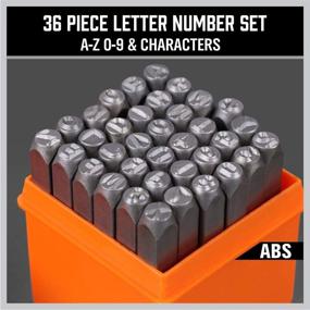 img 2 attached to HORUSDY 36-Piece 6mm Number & Capital Letter Metal Stamp Set (A-Z & 0-9) Ideal for Imprinting on Metal, Plastic, Wood, Leather - 1/4 (6mm)