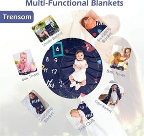 img 2 attached to 📸 Milestone Personalized Photography Background Blankets for Kids' Home Store: Uniquely Designed Nursery Bedding