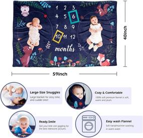 img 3 attached to 📸 Milestone Personalized Photography Background Blankets for Kids' Home Store: Uniquely Designed Nursery Bedding