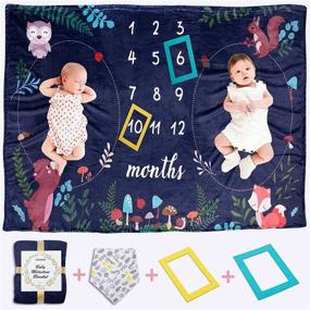 img 4 attached to 📸 Milestone Personalized Photography Background Blankets for Kids' Home Store: Uniquely Designed Nursery Bedding