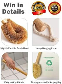 img 2 attached to 🚽 Premium Eco-Friendly Toilet Bowl Brush with Natural Coconut Fiber Brush and Beechwood Handle - Sturdy, Deep Cleaning, Modern Bathroom Accessory