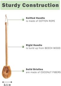 img 3 attached to 🚽 Premium Eco-Friendly Toilet Bowl Brush with Natural Coconut Fiber Brush and Beechwood Handle - Sturdy, Deep Cleaning, Modern Bathroom Accessory