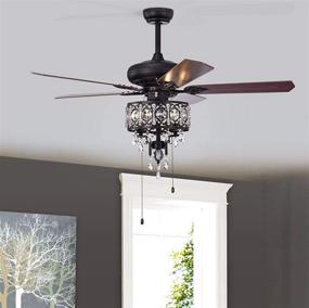 img 3 attached to 🤫 Quiet Ceiling Fan with Crystal Light, Reversible Blades, 52-Inch Indoor Chandelier-Style Fan for Home Decor