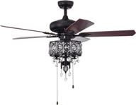 🤫 quiet ceiling fan with crystal light, reversible blades, 52-inch indoor chandelier-style fan for home decor логотип