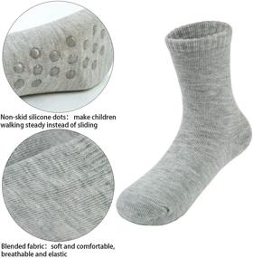 img 3 attached to Cooraby 12 Pairs Classic Non-Skid Crew Socks for Unisex Toddlers in Assorted Colors