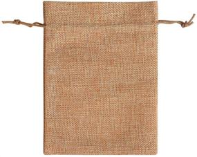 img 3 attached to Lucky Monet 25/50/100PCS Burlap Gift Bags - Hessian Jute Bags for Wedding, Birthday & Party Favors, Presents, Art and Crafts - Linen Jewelry Pouches with Drawstring (25Pcs, Coffee, 5” x 7”)