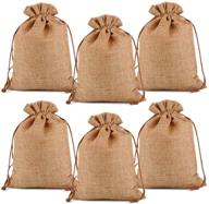 lucky monet 25/50/100pcs burlap gift bags - hessian jute bags for wedding, birthday & party favors, presents, art and crafts - linen jewelry pouches with drawstring (25pcs, coffee, 5” x 7”) logo