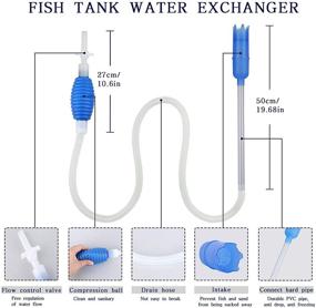 img 2 attached to 🐠 Ultimate 5-in-1 Aquarium Gravel Cleaners: Katfort Siphon Fish Tank Cleaning Kit with Nozzle Water Flow Controller, Vacuum Cleaner, and Fishing Net