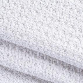 img 3 attached to 🛏️ Elvana Home 100% Cotton Bed Blanket – Full/Queen Size, Breathable & Layerable, All-Season White Thermal Blankets
