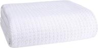 🛏️ elvana home 100% cotton bed blanket – full/queen size, breathable & layerable, all-season white thermal blankets logo