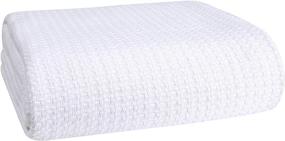 img 4 attached to 🛏️ Elvana Home 100% Cotton Bed Blanket – Full/Queen Size, Breathable & Layerable, All-Season White Thermal Blankets