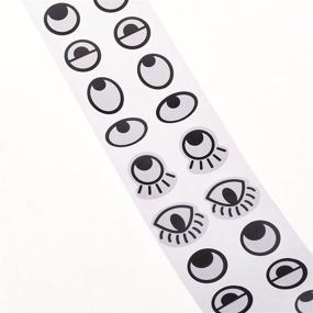 img 2 attached to 👀 Lependor Black White Eye Stickers Labels -2000 Pcs Per Roll: Eye-Catching and Convenient Labeling Solution