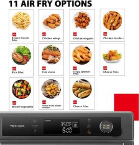 img 1 attached to Toshiba 13-in-1 Digital Convection Air Fryer Toaster Oven, Charcoal Grey, 25L, 1750W, 6 Slice (TL2-AC25GZA (GR)) - Ideal for Pizza, Chicken, Cookies