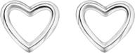 💕 tzz 999 sterling silver stud heart earrings for women and girls - dainty, simple, hypoallergenic girls' earrings with gift box logo