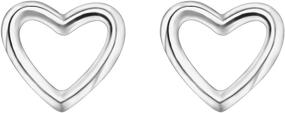 img 4 attached to 💕 TZZ 999 Sterling Silver Stud Heart Earrings for Women and Girls - Dainty, Simple, Hypoallergenic Girls' Earrings with Gift Box