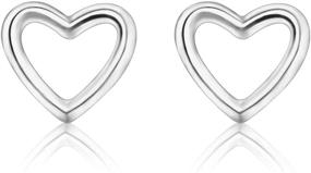 img 3 attached to 💕 TZZ 999 Sterling Silver Stud Heart Earrings for Women and Girls - Dainty, Simple, Hypoallergenic Girls' Earrings with Gift Box