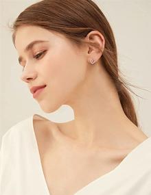 img 2 attached to 💕 TZZ 999 Sterling Silver Stud Heart Earrings for Women and Girls - Dainty, Simple, Hypoallergenic Girls' Earrings with Gift Box