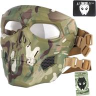 atairsoft adjustable skull full face mask: tactical protection for airsoft, paintball, cosplay, costume party, and hockey logo