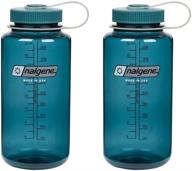 🚰 nalgene tritan wide mouth 32oz cadet water bottles with matching caps, set of 2 - enhanced seo logo