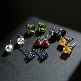 img 2 attached to Herinos Stainless Earrings Zirconia Titanium Girls' Jewelry