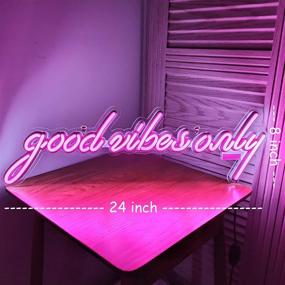 img 3 attached to 🌈 Optimized Neon Signs Art Wall Lights - Good Vibes Only LED for Beer Bar, Club, Bedroom, Windows, Glass, Hotel, Pub, Cafe - Perfect Gifts for Wedding, Birthday Party - Pink