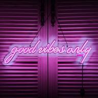 🌈 optimized neon signs art wall lights - good vibes only led for beer bar, club, bedroom, windows, glass, hotel, pub, cafe - perfect gifts for wedding, birthday party - pink логотип