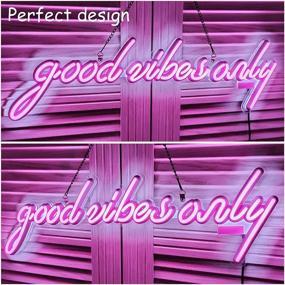 img 2 attached to 🌈 Optimized Neon Signs Art Wall Lights - Good Vibes Only LED for Beer Bar, Club, Bedroom, Windows, Glass, Hotel, Pub, Cafe - Perfect Gifts for Wedding, Birthday Party - Pink