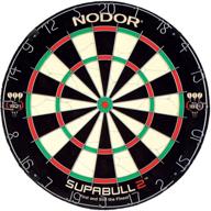 nodor supabull2 bristle dartboard: beginner's choice with easy-turn steel numbers in black logo