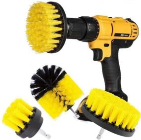 img 4 attached to 🛠️ Medium Yellow Drill Brush 360 Attachment Kit - All Purpose Cleaner Scrubbing Brushes for Bathroom Surfaces, Grout, Tubs, Showers, Kitchens, Autos, Boats, RVs